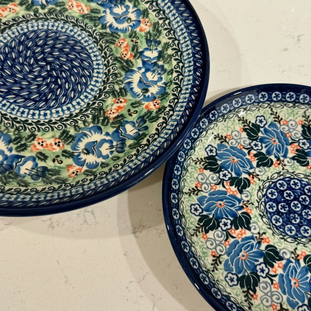 Set of 2 UNIKAT Ceramika Artystyczna Plates Polish Pottery Z Spychalska